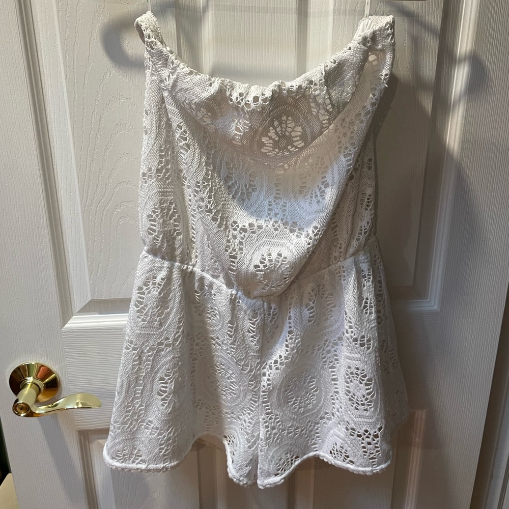 Lilly Pulitzer White Lace Strapless Romper